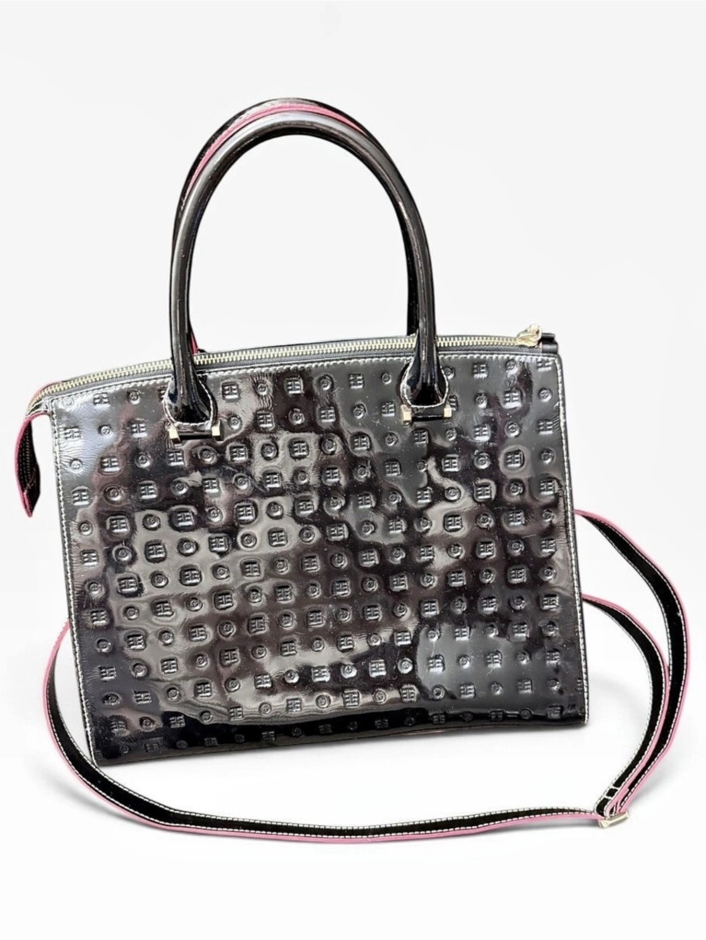 Arcadia EUC Patent Leather Shoulder Bag in Black